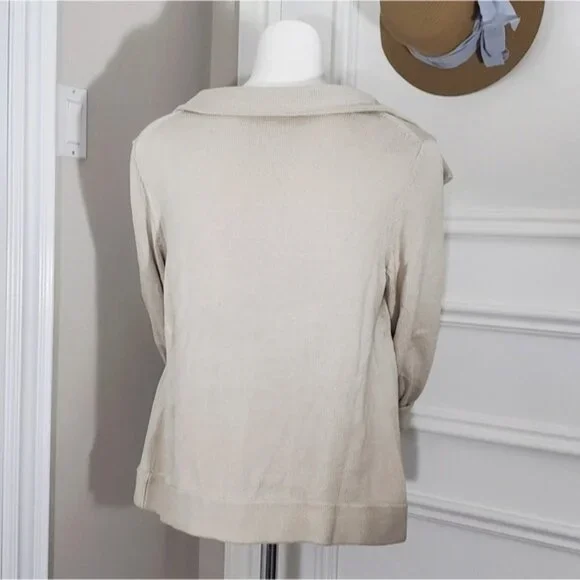 BANANA REPUBLIC Pre-Vintage Cotton Mock Neck Cardigan - Picture 6 of 13